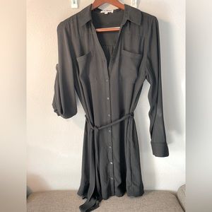 Express Women’s Portofino Shirt Dress, Large, Black